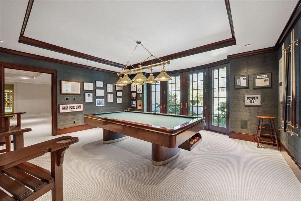 Billiard Table, Chandelier, Game Room, Interior, Pendant Lights, Recessed Lighting