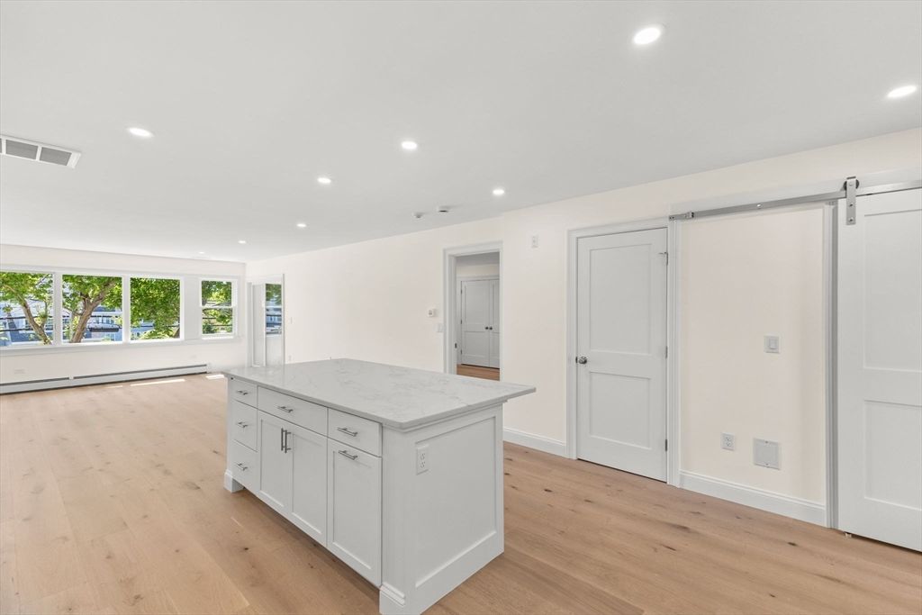 Interior, Kitchen, Recessed Lighting, Wood Texture Flooring