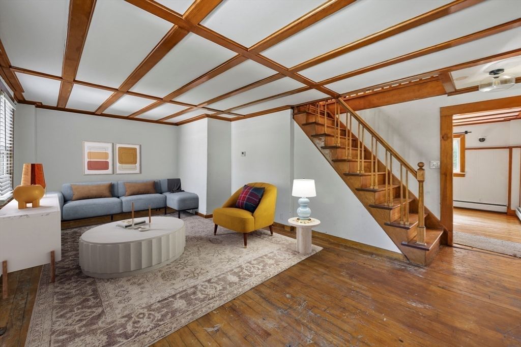 Interior, Living room, Wooden Beams, Wood Texture Flooring