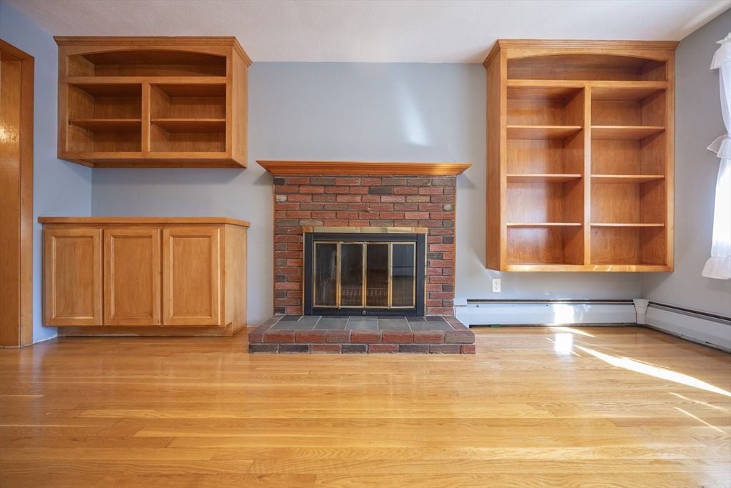 Fireplace, Interior, Wood Texture Flooring