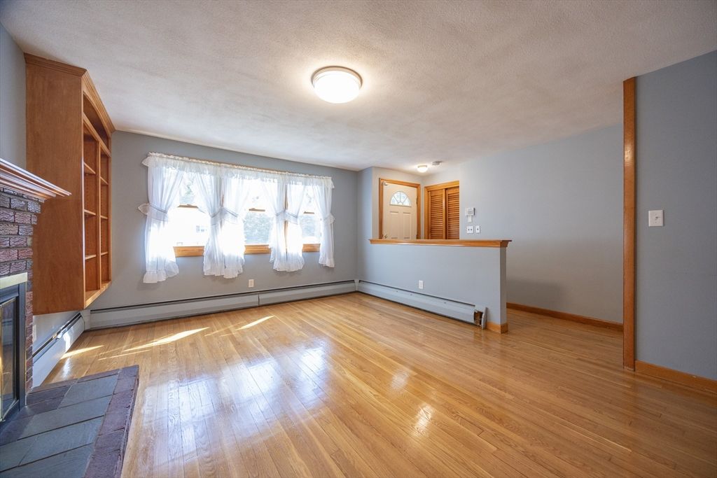 Empty room, Fireplace, Interior, Wood Texture Flooring