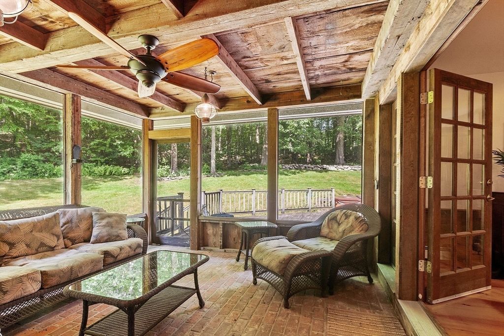 Interior, Sun Room, Wooden Beams, Wooden Ceilings, Wood Texture Flooring