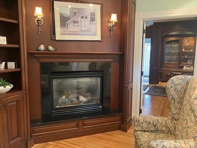 Fireplace, Interior, Wood Texture Flooring