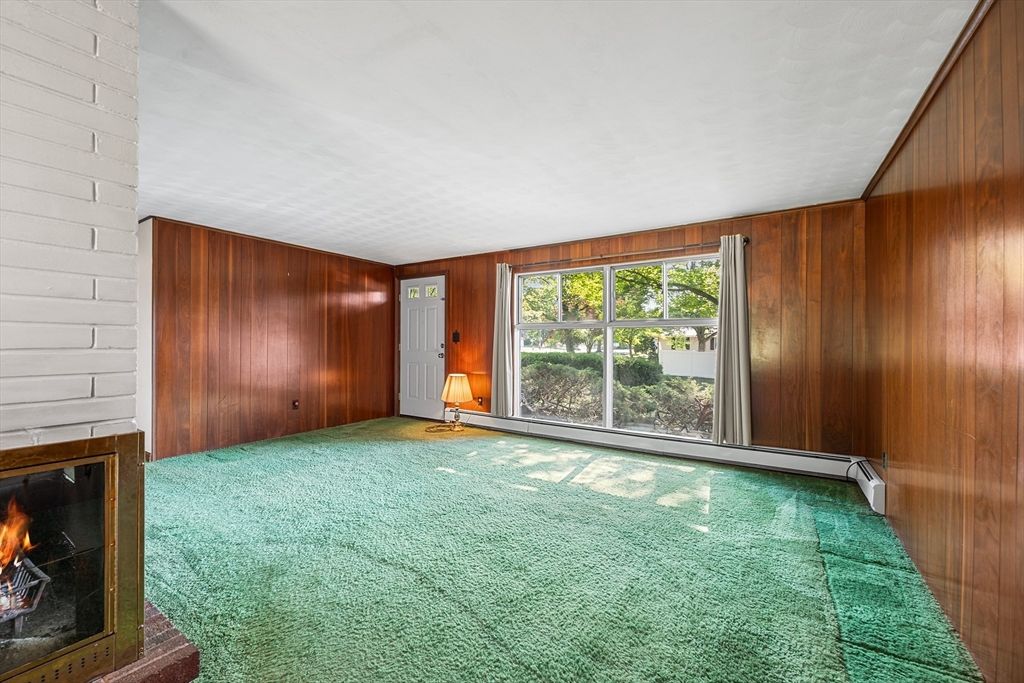 Empty room, Fireplace, Interior, Wooden Walls
