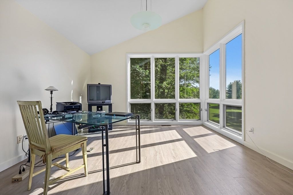 Home Office, Interior, Pendant Lights, Wood Texture Flooring
