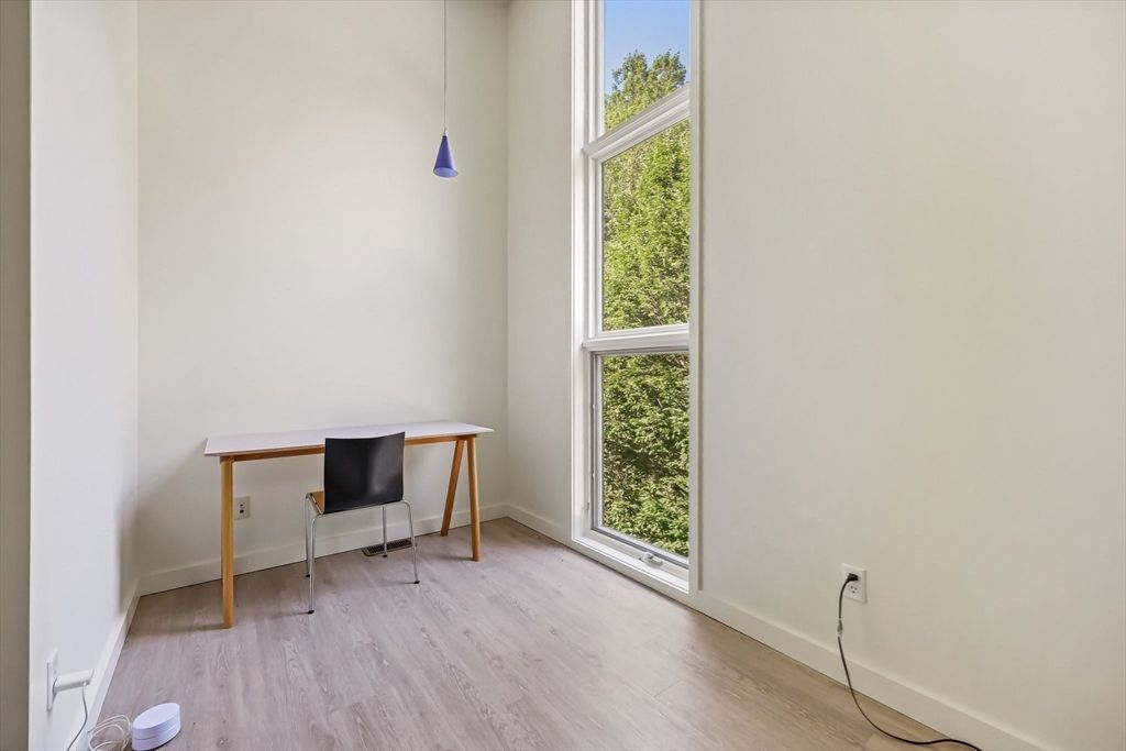 Home Office, Interior, Pendant Lights, Wood Texture Flooring