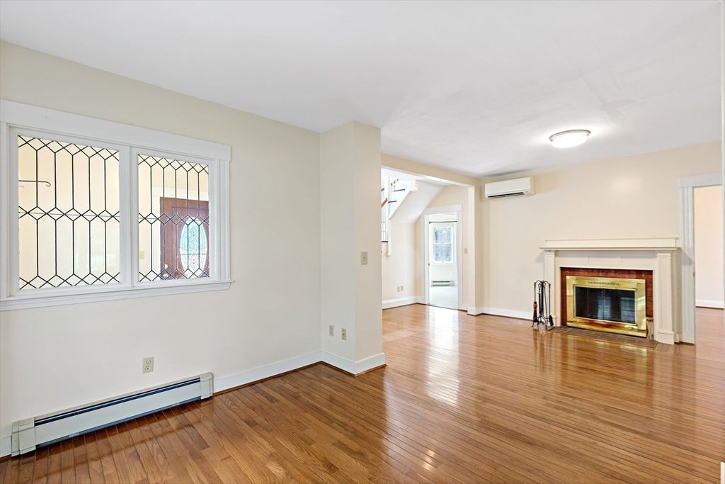 Empty room, Fireplace, Interior, Wood Texture Flooring