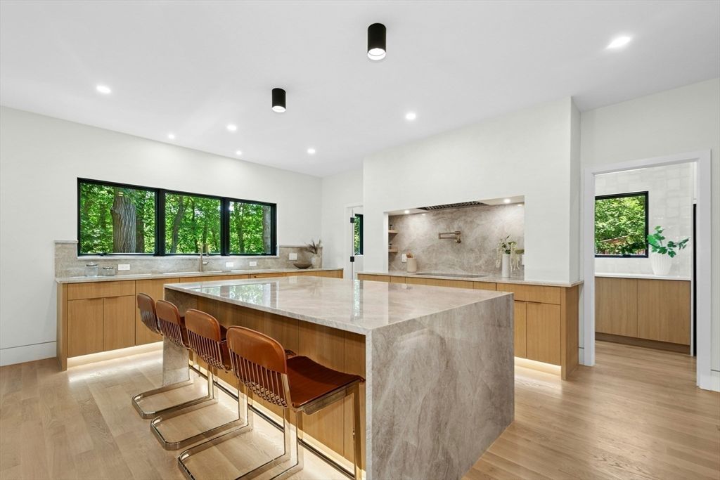 Interior, Kitchen, Recessed Lighting, Wood Texture Flooring