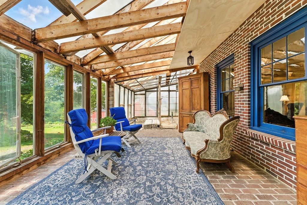 Glass Ceilings, Interior, Stone Walls, Sun Room, Wooden Beams