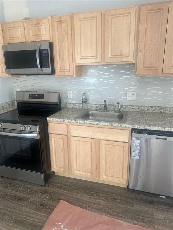 Interior, Kitchen, Stainless Steel Appliances, Wood Texture Flooring