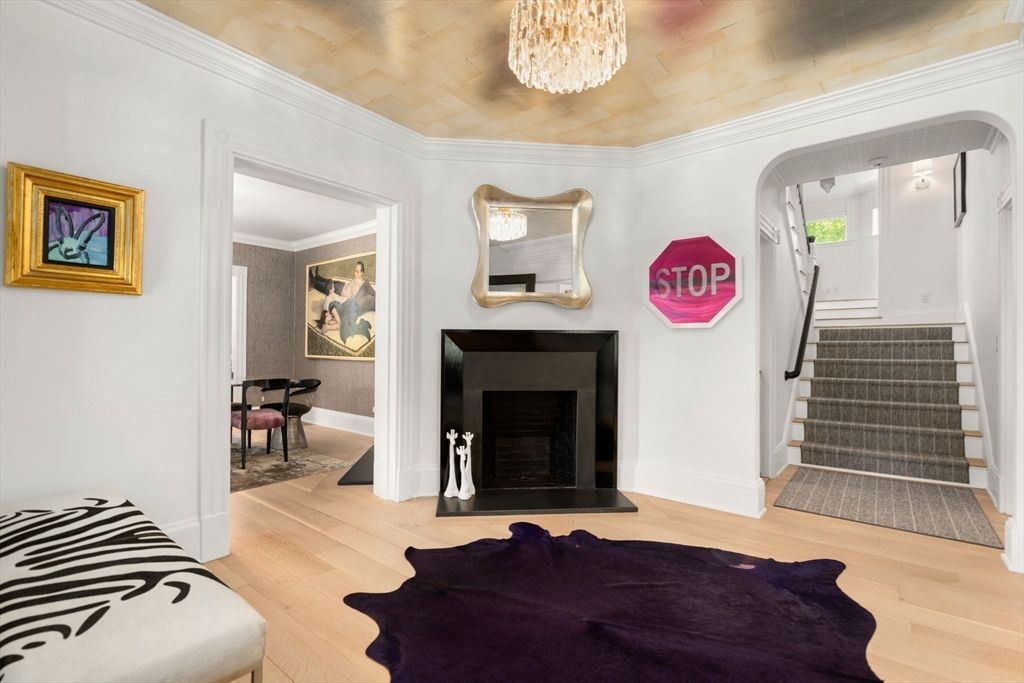 Chandelier, Fireplace, Interior, Wood Texture Flooring