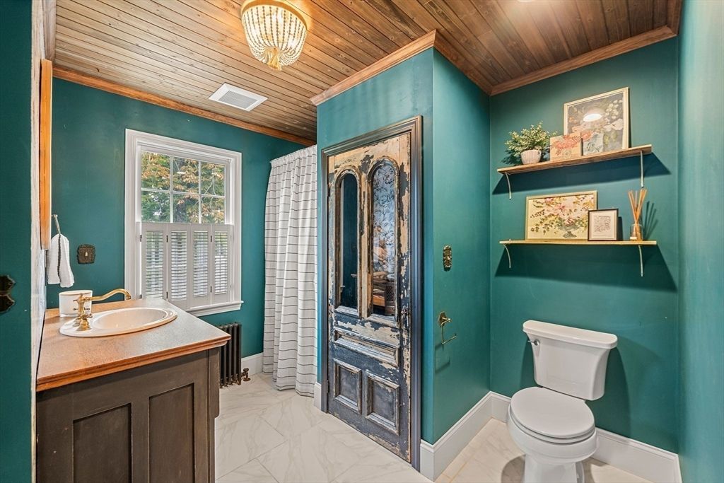 Bathroom, Interior, Marble, Wooden Ceilings