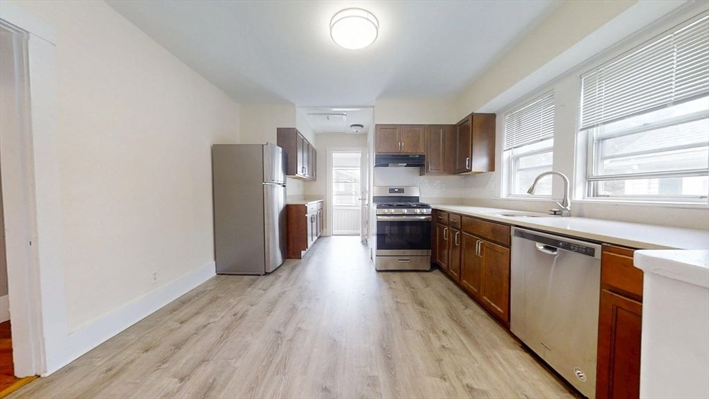 Interior, Kitchen, Stainless Steel Appliances, Wood Texture Flooring