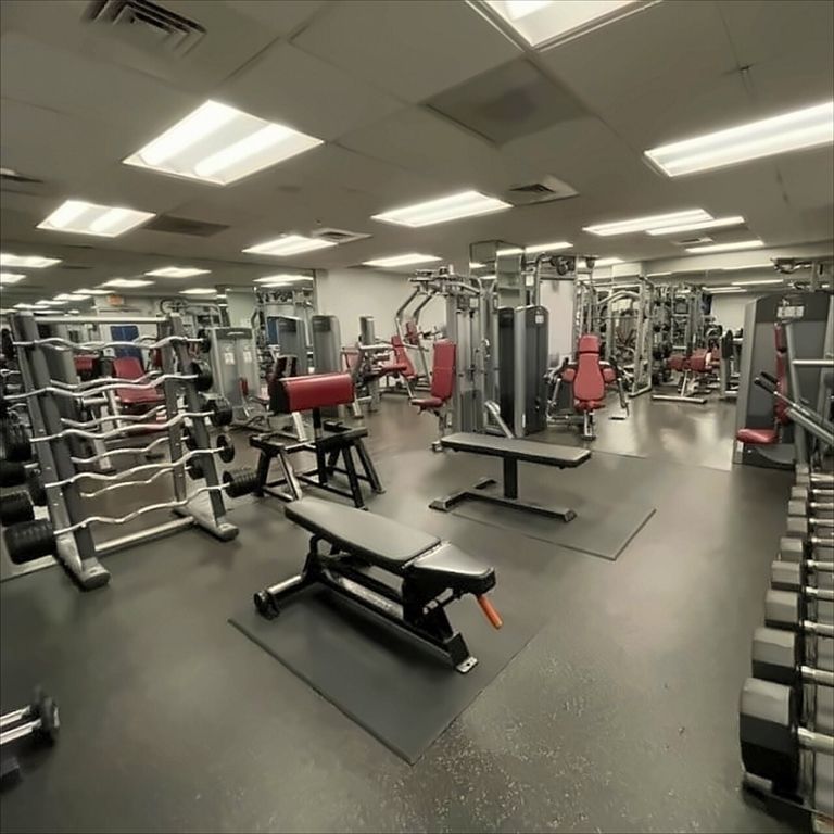 Fitness Equipment, Gym, Interior, Recessed Lighting