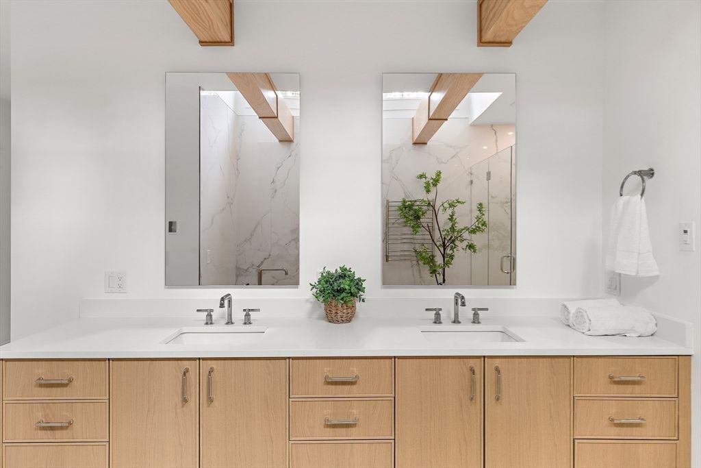 Bathroom, Free Standing Baths, Glass Shower, Interior, Marble, Marble Walls, Recessed Lighting