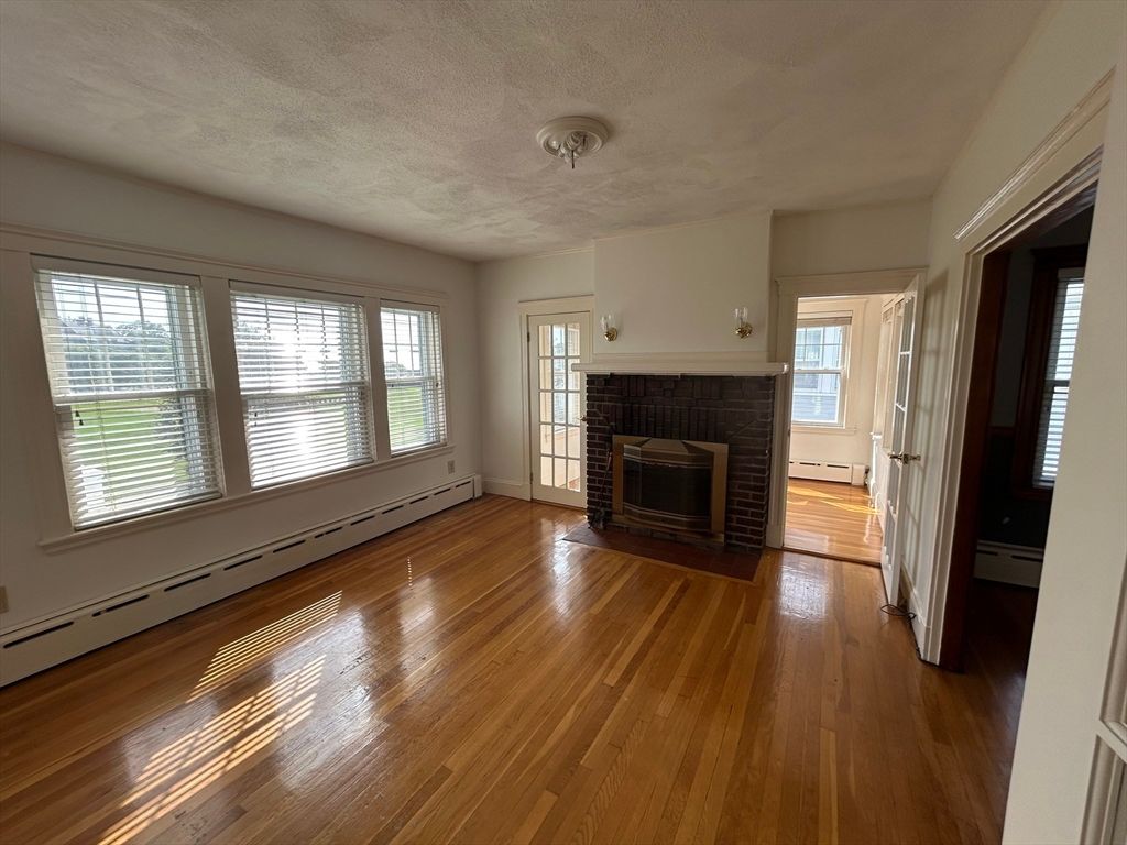 Empty room, Fireplace, Interior, Wood Texture Flooring