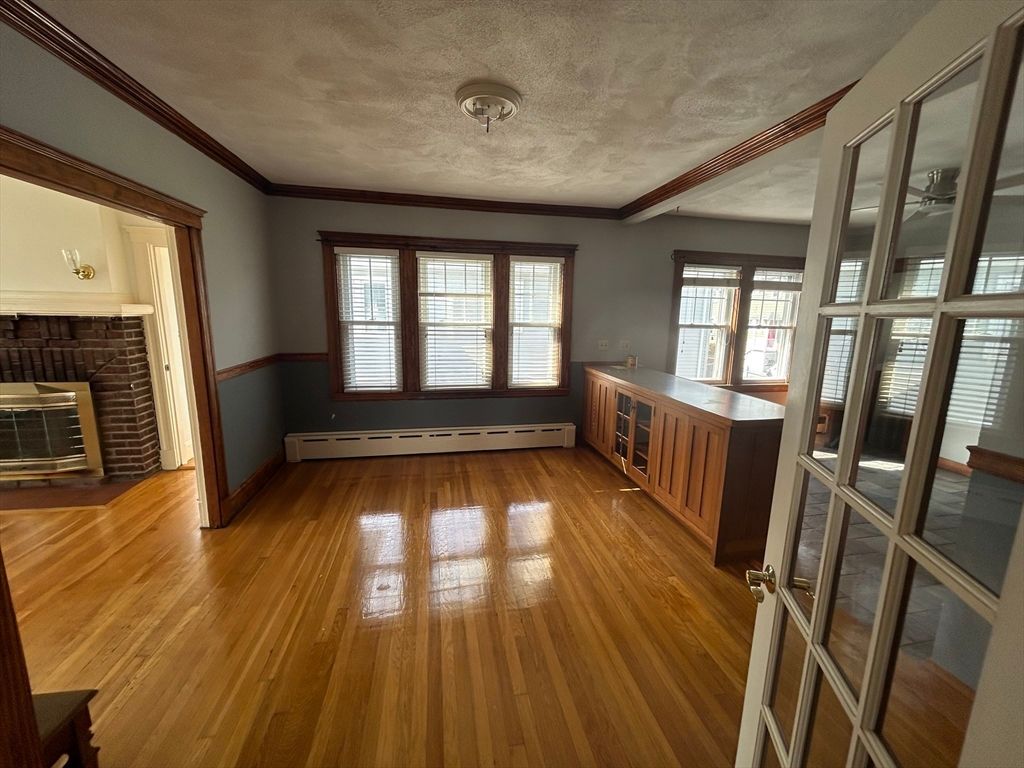Empty room, Fireplace, Interior, Wood Texture Flooring
