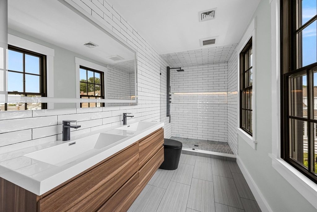 Bathroom, Dual Sink Vanities, Glass Shower, Interior