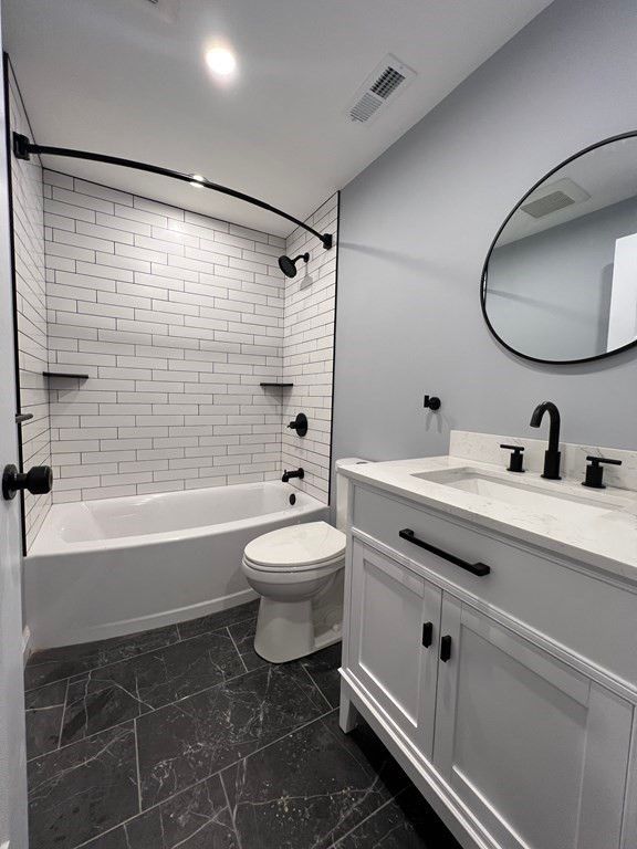 Bathroom, Interior, Marble, Recessed Lighting