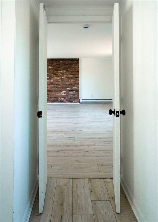 Empty room, Interior, Stone Walls, Wood Texture Flooring