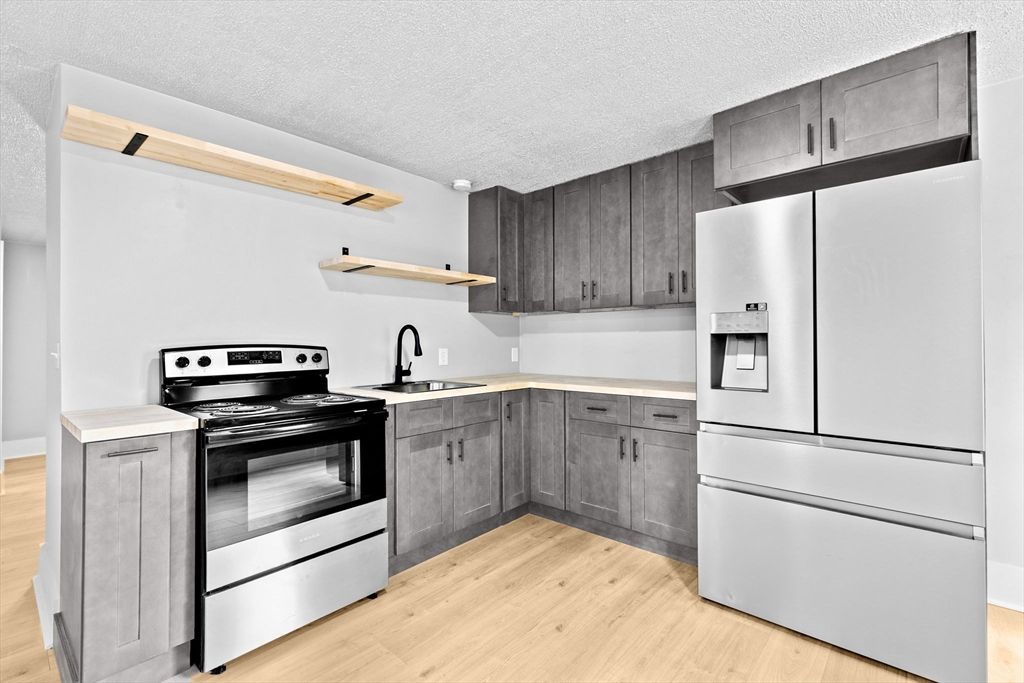 Interior, Kitchen, Stainless Steel Appliances, Wood Texture Flooring