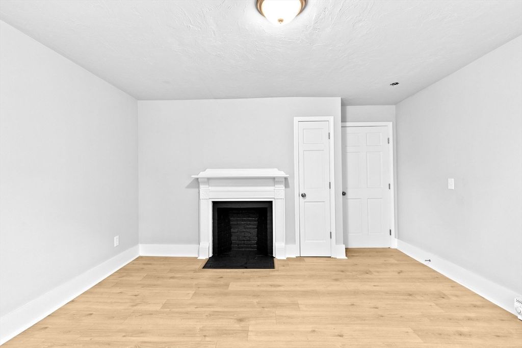 Empty room, Fireplace, Interior, Wood Texture Flooring