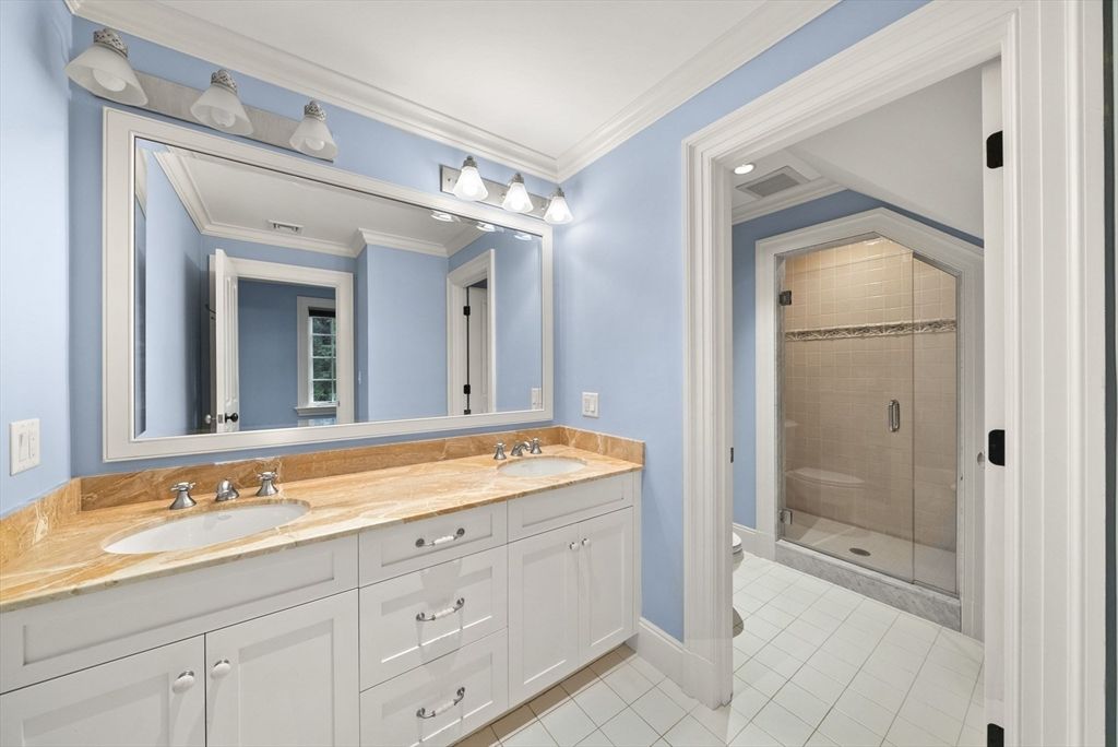 Bathroom, Dual Sink Vanities, Glass Shower, Interior