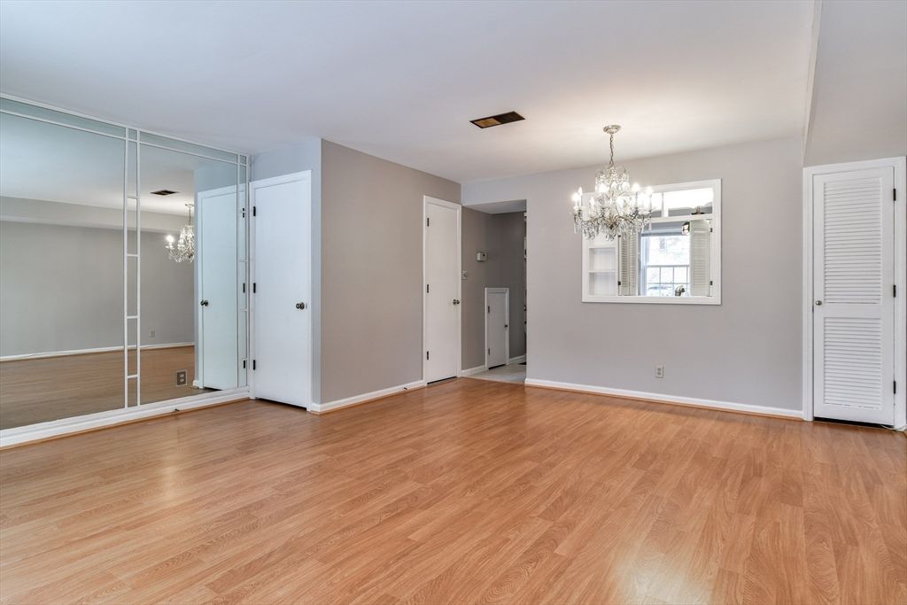 Chandelier, Empty room, Interior, Wood Texture Flooring