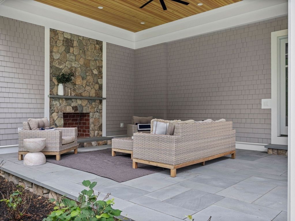 Exterior, Fireplace, Stone Walls