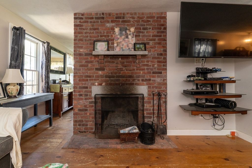 Fireplace, Interior, Stone Walls, Wood Texture Flooring