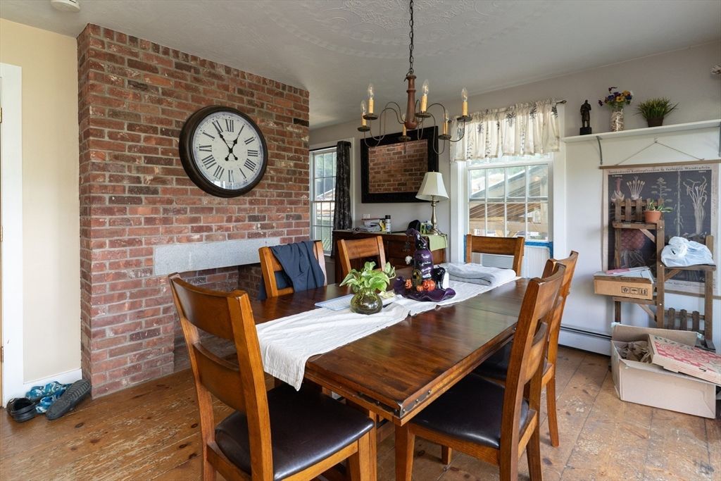Dining room, Interior, Pendant Lights, Stone Walls