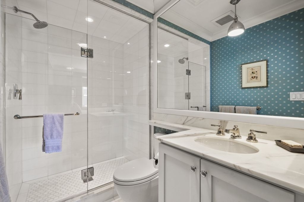 Bathroom, Glass Shower, Interior, Pendant Lights, Recessed Lighting