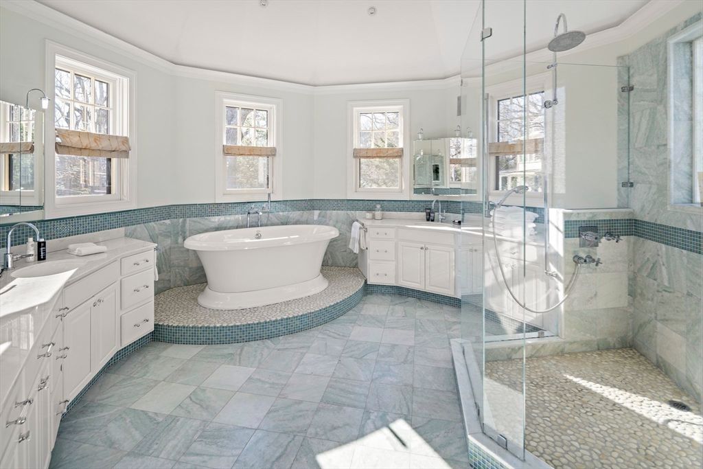 Bathroom, Dual Sink Vanities, Free Standing Baths, Glass Shower, Interior