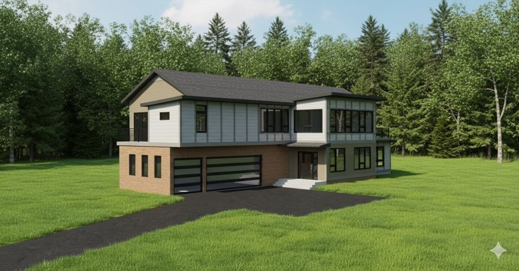 Attached, Backyard, Exterior, Facade, Brick Facade, Farmhouse