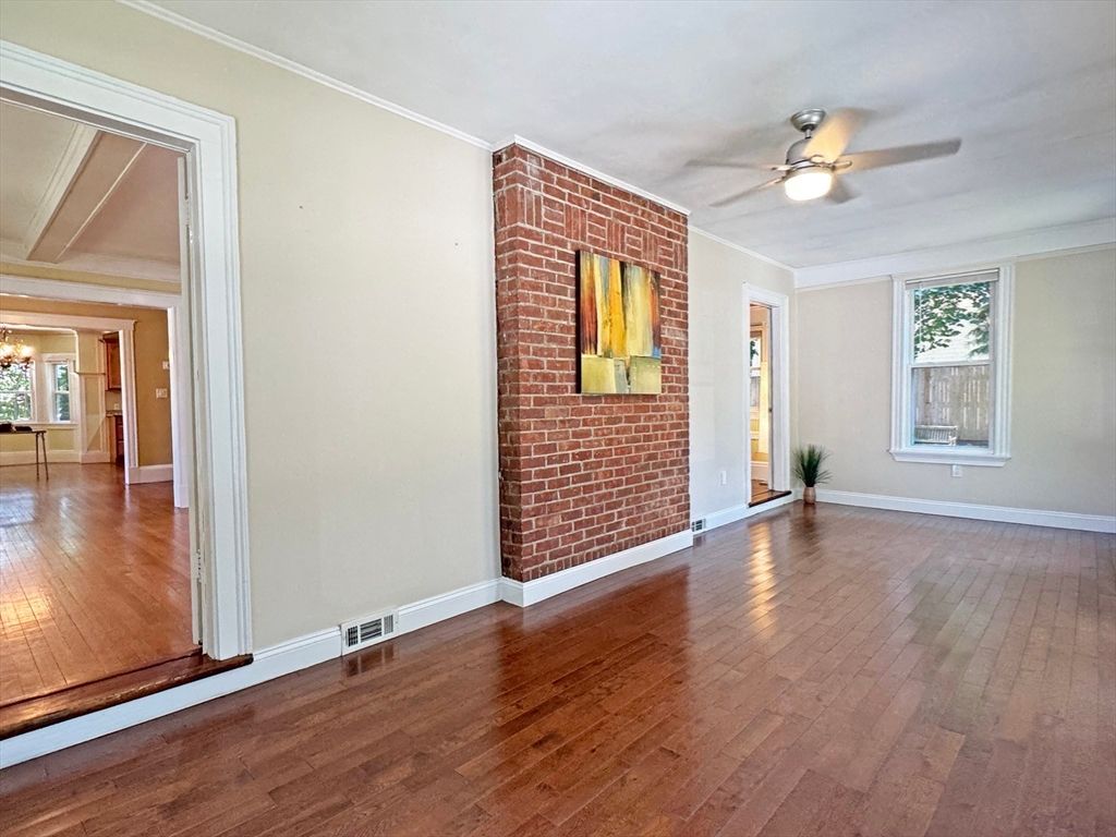 Empty room, Interior, Stone Walls, Wood Texture Flooring