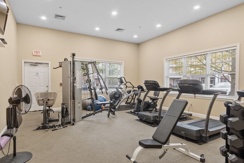 Fitness Equipment, Gym, Interior, Recessed Lighting