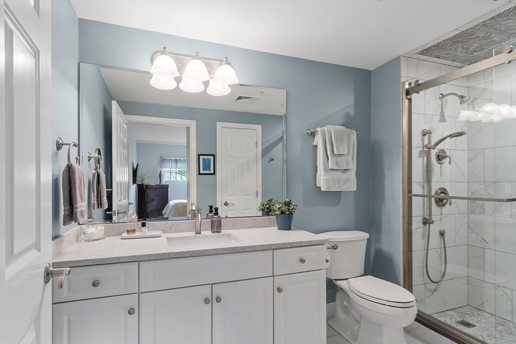 Bathroom, Glass Shower, Interior, Marble Walls