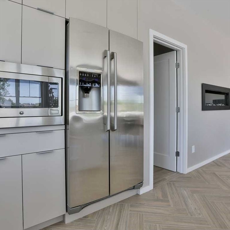 Interior, Kitchen, Stainless Steel Appliances, Wood Texture Flooring