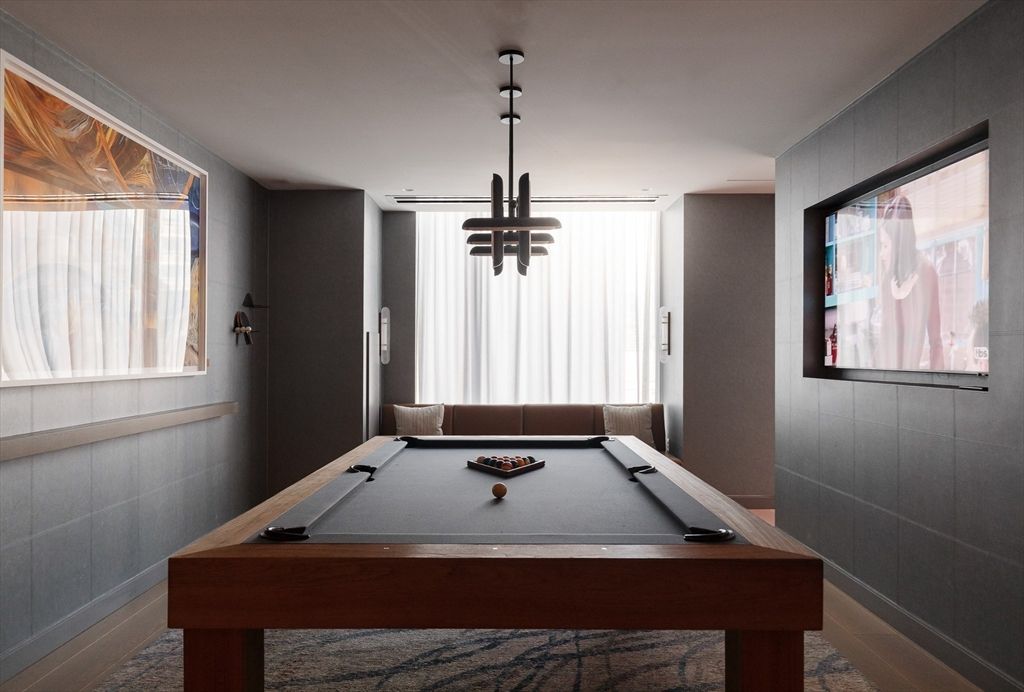 Billiard Table, Game Room, Interior, Pendant Lights