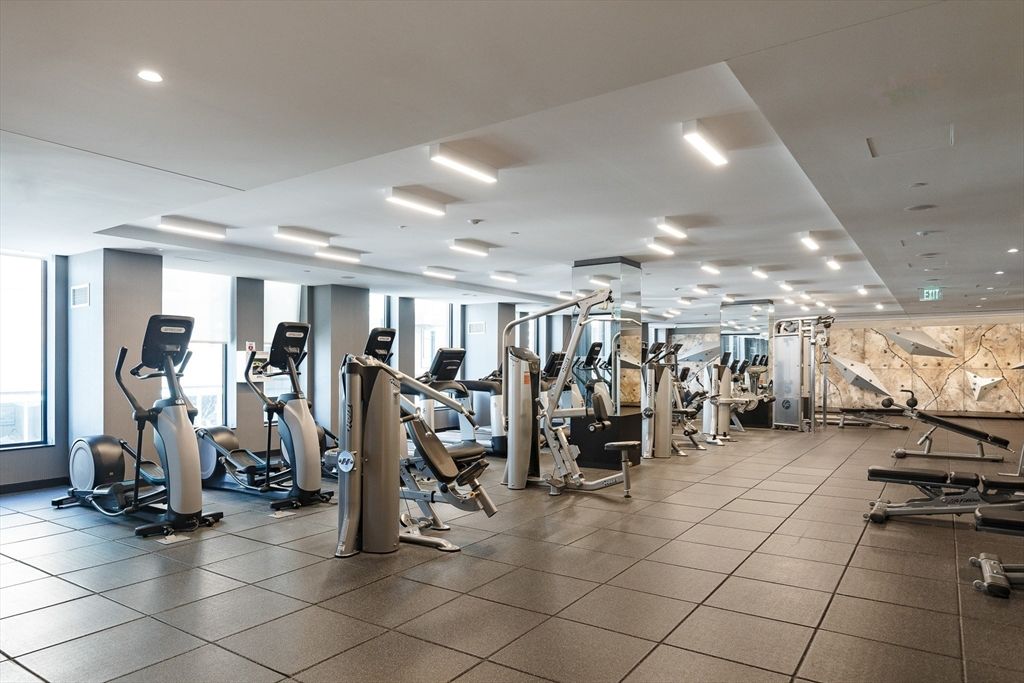 Fitness Equipment, Gym, Interior, Recessed Lighting