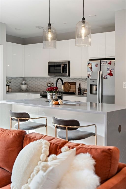 Interior, Kitchen, Pendant Lights, Recessed Lighting, Stainless Steel Appliances