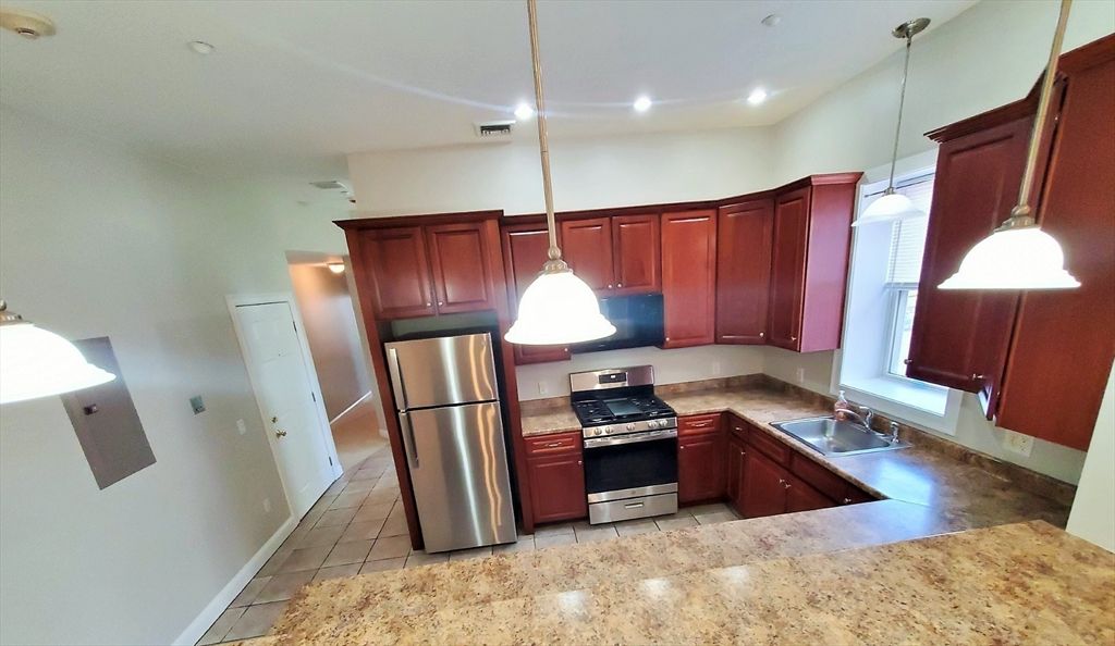 Interior, Kitchen, Pendant Lights, Recessed Lighting, Stainless Steel Appliances