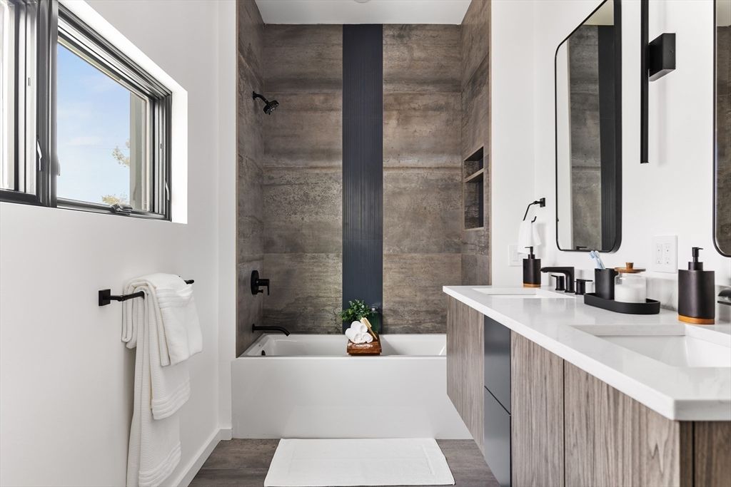 Bathroom, Interior, Wood Texture Flooring