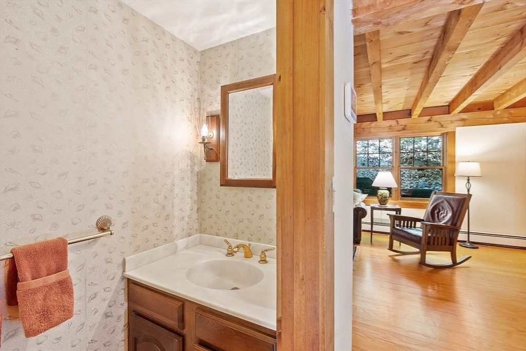 Bathroom, Interior, Wooden Beams, Wooden Ceilings, Wood Texture Flooring