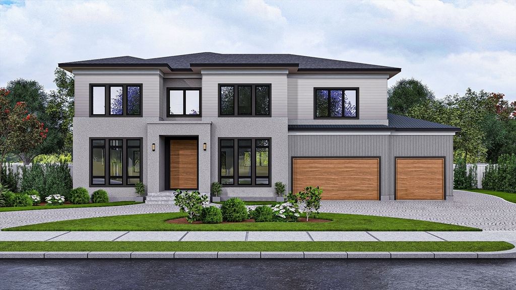 Attached, Exterior, Facade, Modern