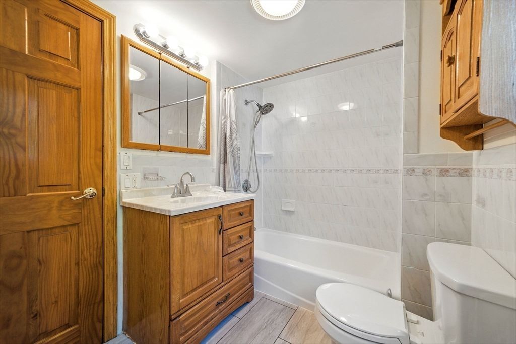 Bathroom, Glass Shower, Interior, Wood Texture Flooring