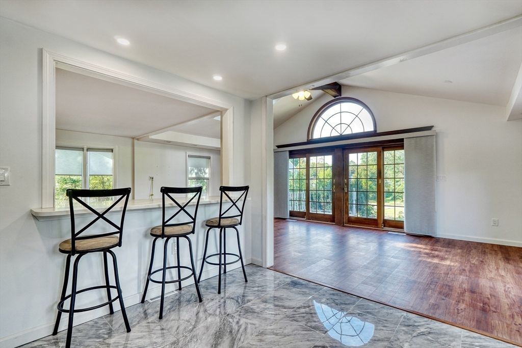 Interior, Marble, Recessed Lighting, Wood Texture Flooring