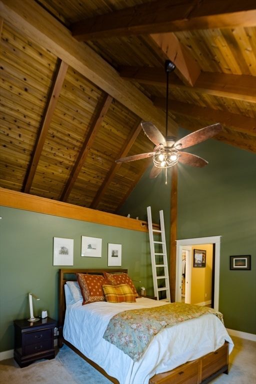 Bedroom, Interior, Wooden Beams, Wooden Ceilings