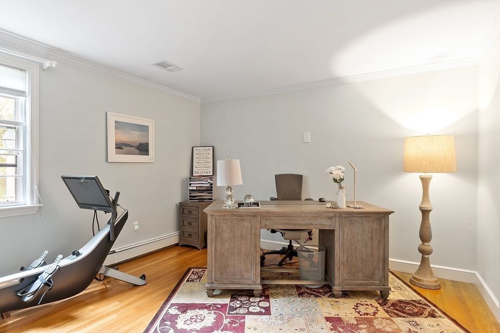 Fitness Equipment, Home Office, Interior, Wood Texture Flooring