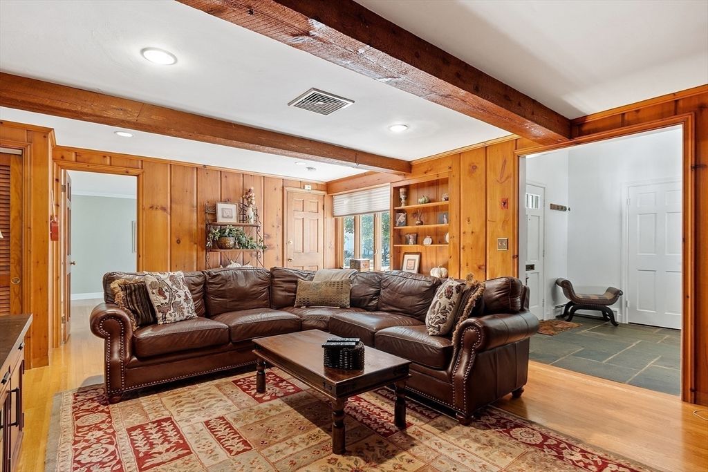 Interior, Living room, Recessed Lighting, Wooden Beams, Wood Texture Flooring, Wooden Walls